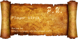 Pleyer Ulrik névjegykártya